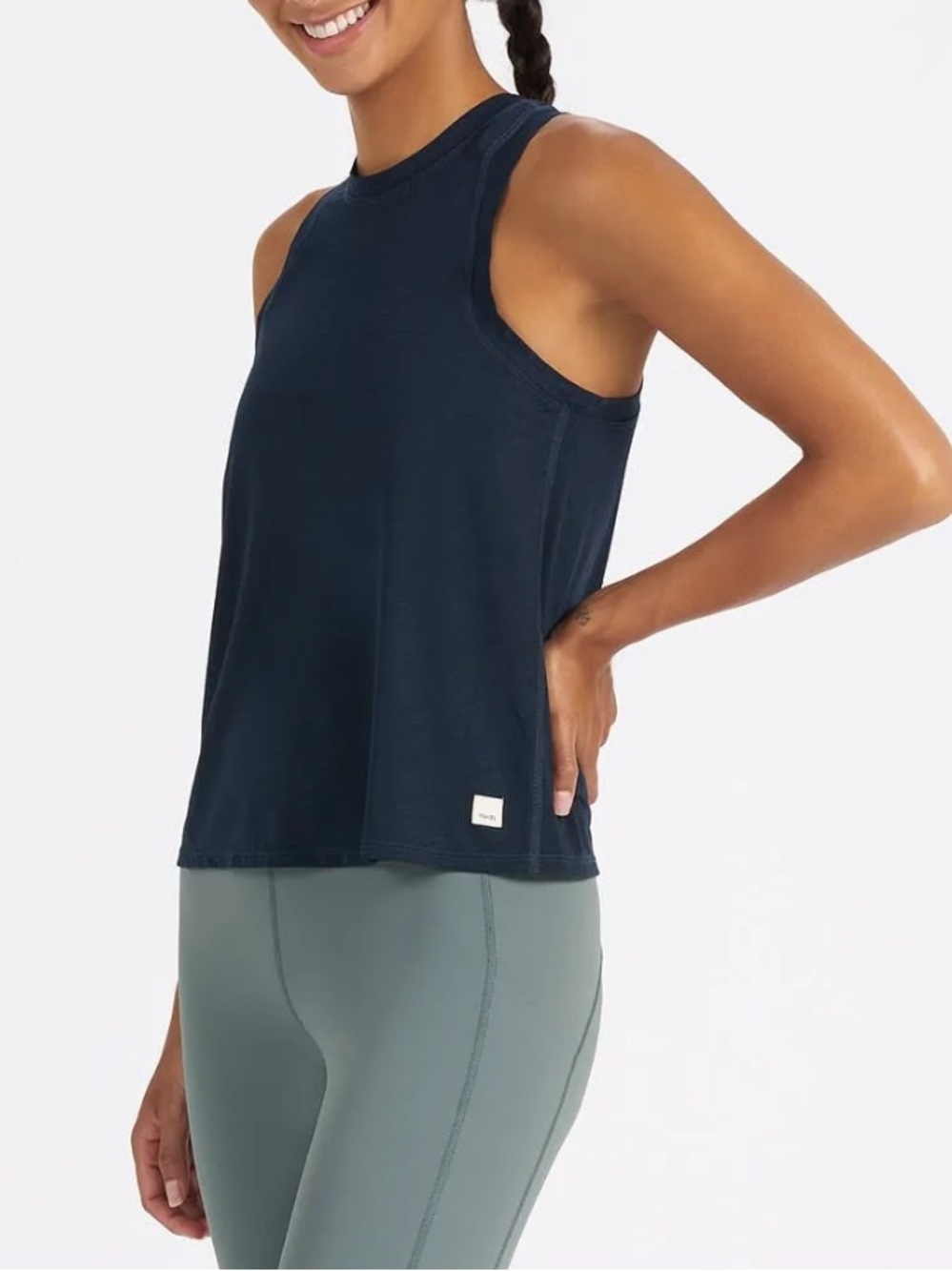 Vuori Mod Tank High Neck Knit Tank Top color Ink VW174 Small